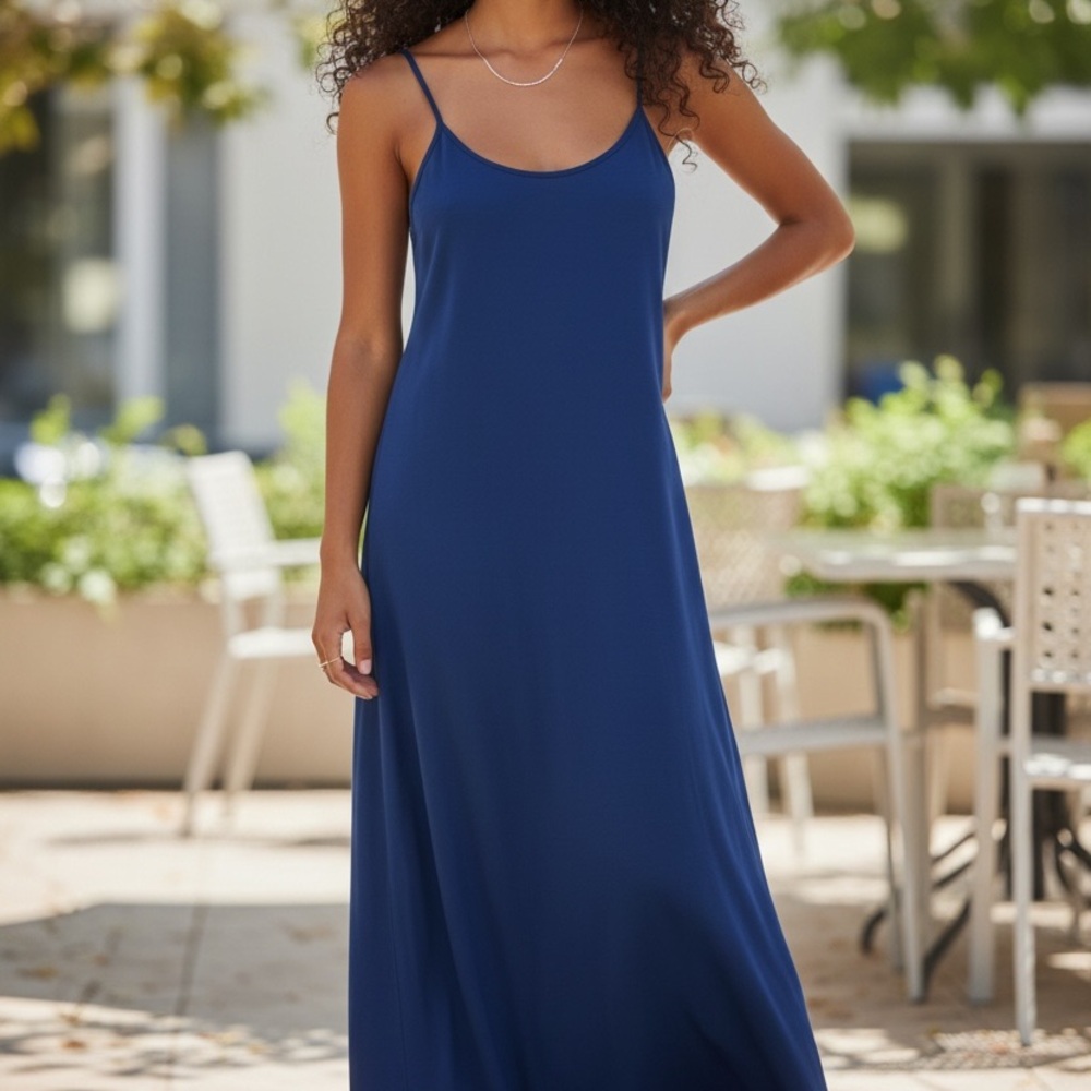 Elegant Blue Maxi Dress